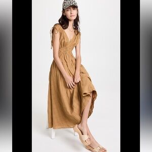 Madewell Sophia Smocked Midi Dress in Windowpane